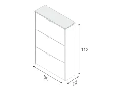 Sapateira Dcosta, Sapateira com 3 portas sanfonadas, Armário de dupla capacidade para até 18 pares de sapatos, 70x17h180 cm, Carvalho^Dmora Sale