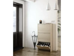 Sapateira Dcosta, Sapateira com 3 portas sanfonadas, Armário de dupla capacidade para até 18 pares de sapatos, 70x17h180 cm, Carvalho^Dmora Sale