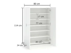 Sapateira Ddimolfett, Armário de sapatos, Armário de entrada multiusos, Armário de calçado, Made in Italy, 80x34h115 cm, brilhante*Dmora Best