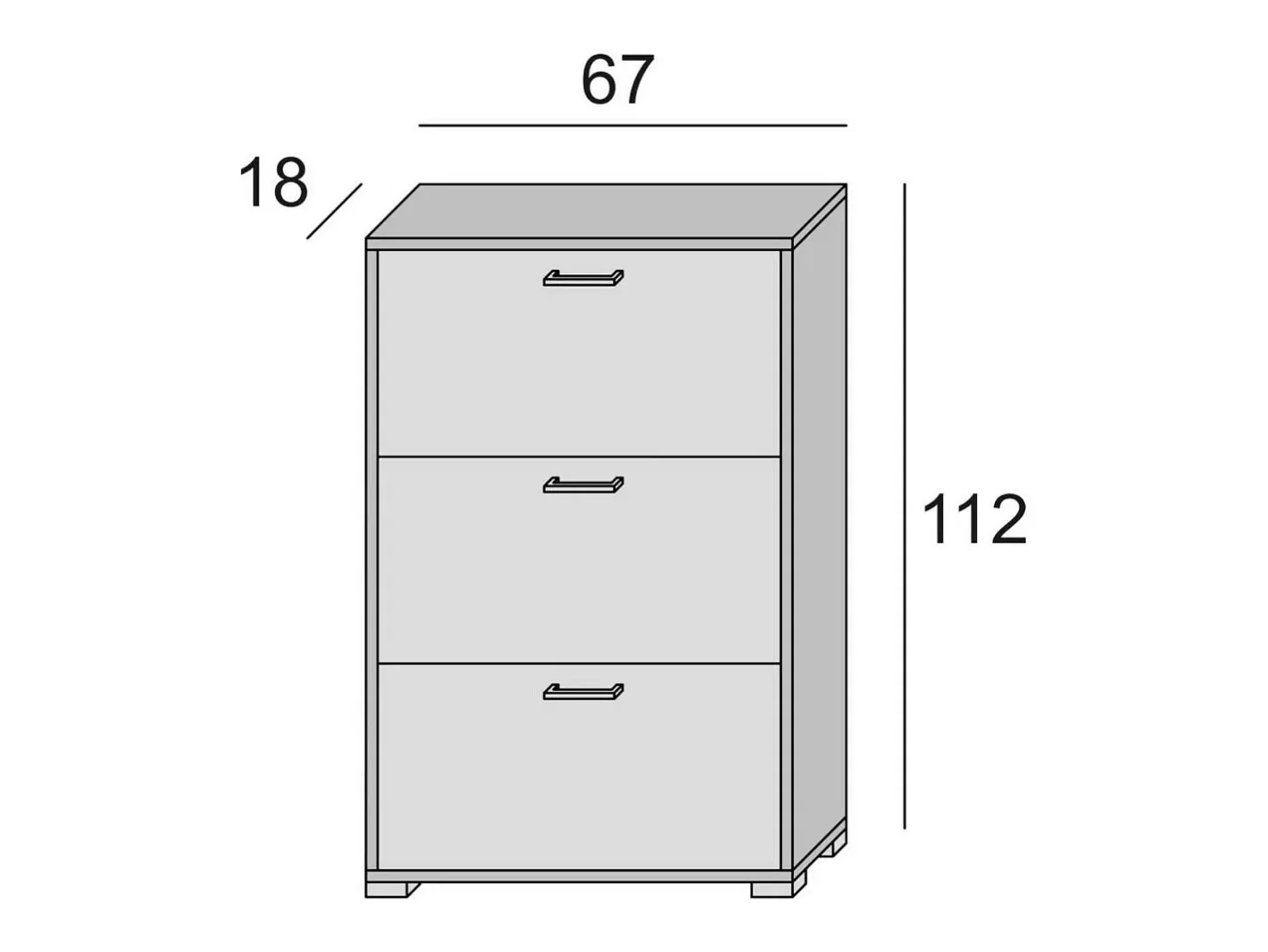 Sapateira Dferrari, móvel de entrada multiuso com 3 portas sanfonadas, sapateira moderna, 100% Fabricado na Itália, 67x18h112 cm,*Dmora Outlet