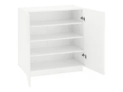 Sapateira Dfogl, Armário multiuso com 2 portas, Sapateira de entrada, 100% Fabricado na Itália, 80x38h86 cm, Branco brilhante^Dmora Online