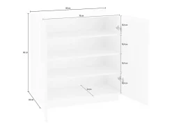 Sapateira Dfogl, Armário multiuso com 2 portas, Sapateira de entrada, 100% Fabricado na Itália, 80x38h86 cm, Branco brilhante^Dmora Online