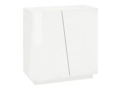 Sapateira Dfogl, Armário multiuso com 2 portas, Sapateira de entrada, 100% Fabricado na Itália, 80x38h86 cm, Branco brilhante^Dmora Online