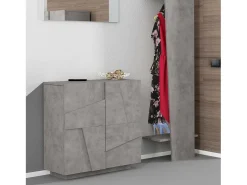 Sapateira Dfogl, Armário multiuso com 2 portas, Sapateira de entrada, 100% Fabricado na Itália, 81x38h86 cm, Cimento com detalhe*Dmora Sale