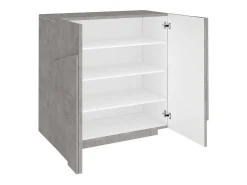 Sapateira Dfogl, Armário multiuso com 2 portas, Sapateira de entrada, 100% Fabricado na Itália, 81x38h86 cm, Cimento com detalhe*Dmora Sale