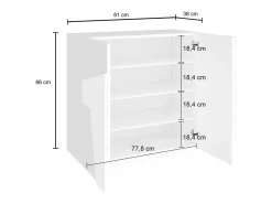 Sapateira Dfogl, Armário multiuso com 2 portas, Sapateira de entrada, 100% Fabricado na Itália, 81x38h86 cm, Ardósia com detalhe Móvel De Arrumação|Sapateira