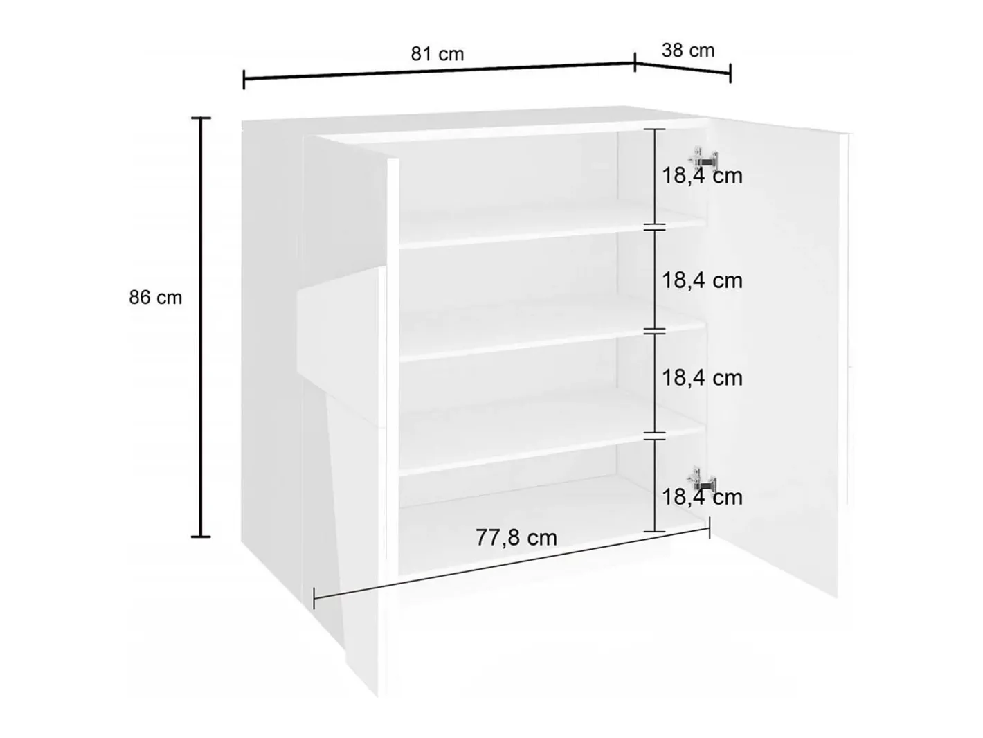 Sapateira Dfogl, Armário multiuso com 2 portas, Sapateira de entrada, 100% Fabricado na Itália, 81x38h86 cm, Ardósia com detalhe Móvel De Arrumação|Sapateira