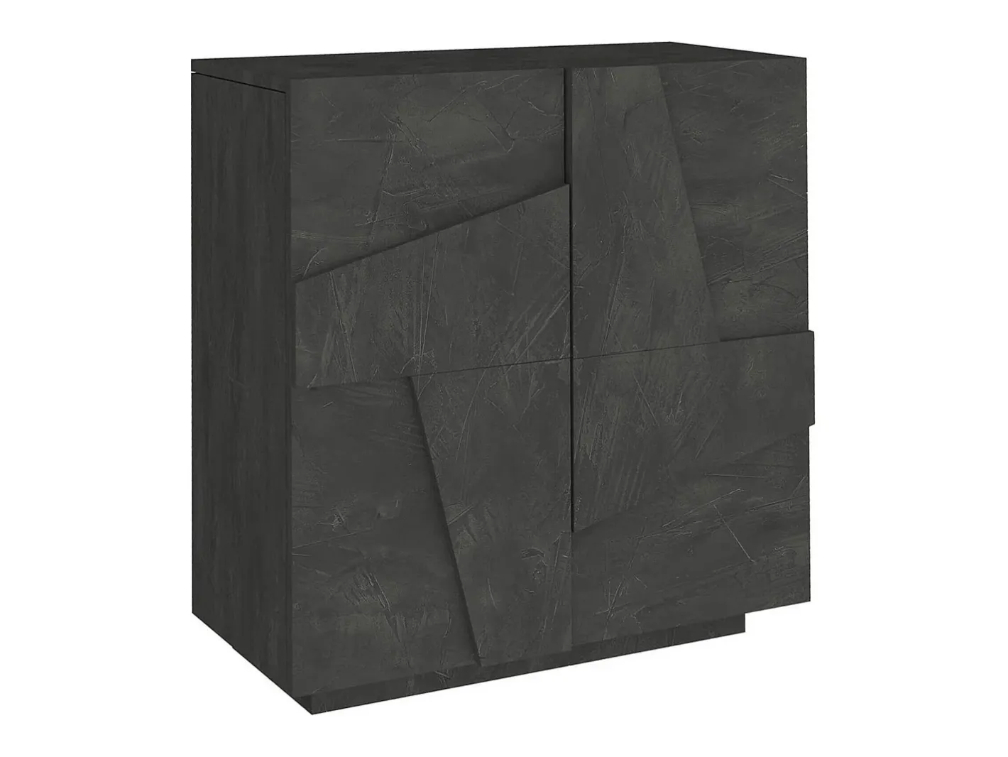 Sapateira Dfogl, Armário multiuso com 2 portas, Sapateira de entrada, 100% Fabricado na Itália, 81x38h86 cm, Ardósia com detalhe Móvel De Arrumação|Sapateira