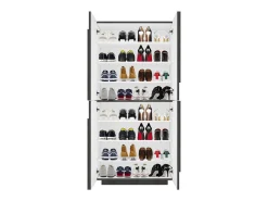Sapateira Dlerd, Armário multiuso com 4 portas articuladas, Sapateira de entrada, 100% Fabricado na Itália, 81x38h167 cm, Ardósia Móvel De Arrumação|Sapateira