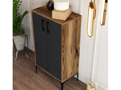 Sale Sapateira Dmarrull, Sapateira, Armário de ingResso multiuso, armário para calçados, 60x35h111 cm, nogueira e antracite Móvel De Arrumação|Sapateira