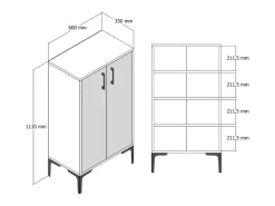 Sale Sapateira Dmarrull, Sapateira, Armário de ingResso multiuso, armário para calçados, 60x35h111 cm, nogueira e antracite Móvel De Arrumação|Sapateira