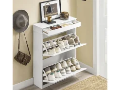 Sapateira dobrável para 12 pares, economizadora de espaço, na cor branca*Sobuy New