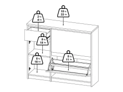 Sapateira Dtrainin, Sapateira, Armário de entrada multiusos, Sapateira, 109x32 h93 cm,^Dmora Hot
