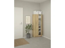Sapateira Dtrebb, Sapateira, Armário de entrada multiusos, Sapateira, 69x35 h170 cm, Carvalho^Dmora Hot