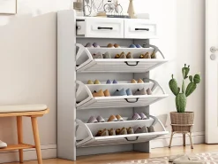 Sapateira em aglomerado de partículas - 3 portas de batente e 2 gavetas -*ModernLuxe New