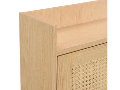 Sapateira em madeira e rattan - 3 portas de batente e 1 gaveta - prateleira ajustável - Natural*ModernLuxe