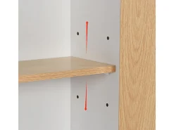 Clearance Sapateira em madeira e rattan - 3 portas de aba e 1 gaveta - prateleira ajustável - Natural & Branco Móvel De Arrumação|Sapateira