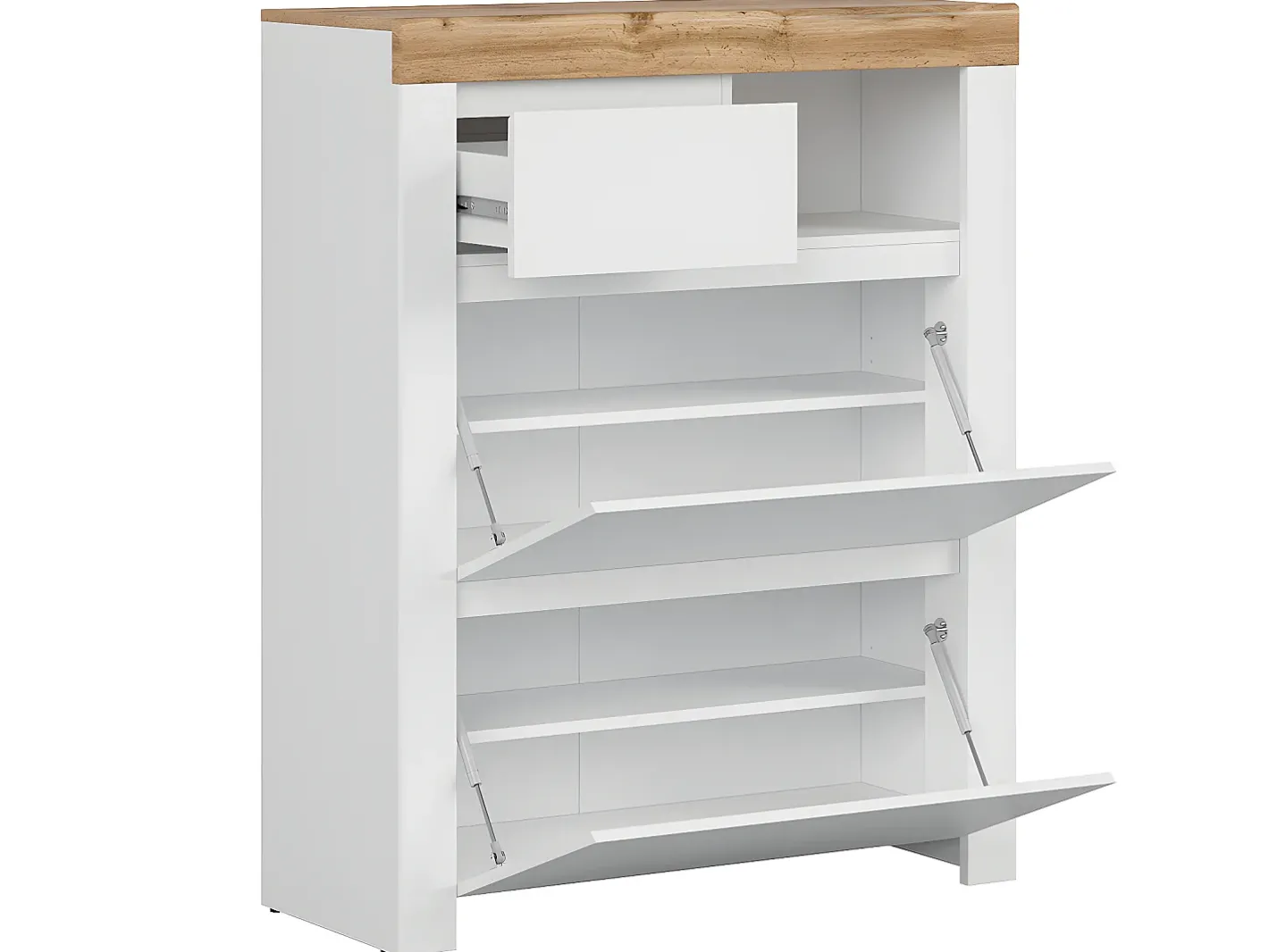 Sapateira Hella branco e madeira 115cm^Petits-Meubles Outlet