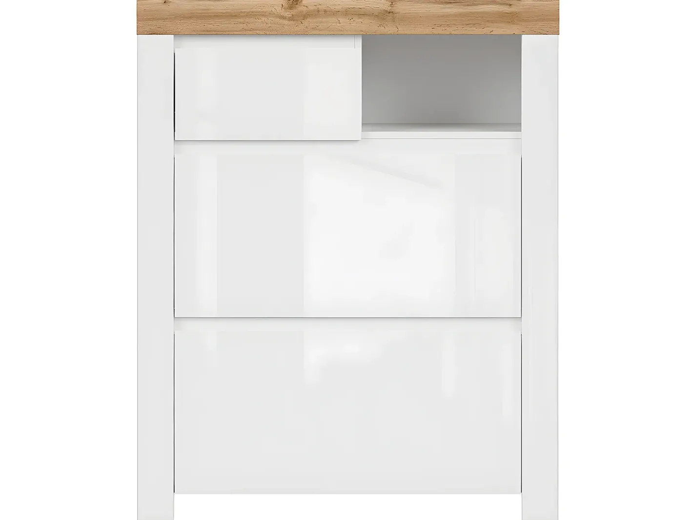 Sapateira Hella branco e madeira 115cm^Petits-Meubles Outlet