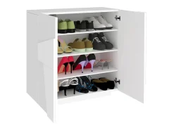 Sapateira Joel, Armário multiuso com 2 portas, Sapateira de entrada, 100% Fabricado na Itália, 81x38h86 cm, brilhante com detalhe*Dmora Sale
