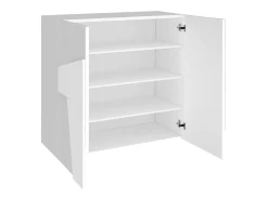 Sapateira Joel, Armário multiuso com 2 portas, Sapateira de entrada, 100% Fabricado na Itália, 81x38h86 cm, brilhante com detalhe*Dmora Sale