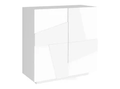 Sapateira Joel, Armário multiuso com 2 portas, Sapateira de entrada, 100% Fabricado na Itália, 81x38h86 cm, brilhante com detalhe*Dmora Sale