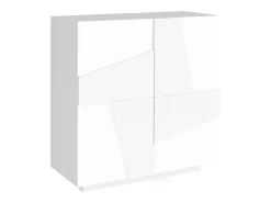 Sapateira Joel, Armário multiuso com 2 portas, Sapateira de entrada, 100% Fabricado na Itália, 81x38h86 cm, brilhante com detalhe*Dmora Sale