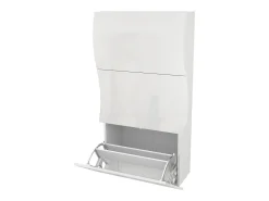 Sapateira Leonardo, Armário multiuso com 3 portas, Sapateira de entrada, 100% Fabricado na Itália, 71x27h122 cm, brilhante*Dmora New