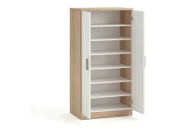 duehome Móvel De Arrumação|Sapateira*Sapateira Liam 55 Roble Canadian - Blanco Artik (Blanco Mate) Castanho / Branco