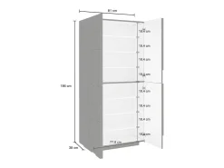 Sapateira Orfeo, Armário multiuso com 4 portas articuladas, Sapateira de entrada, 100% Fabricado na Itália, 81x38h167 cm, Cimento^Dmora Clearance