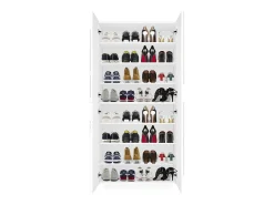 Sapateira Orfeo, Armário multiuso com 4 portas articuladas, Sapateira de entrada, 100% Fabricado na Itália, 81x38h167 cm, brilhante*Dmora Hot