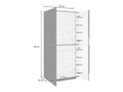 Sapateira Orfeo, Armário multiuso com 4 portas articuladas, Sapateira de entrada, 100% Fabricado na Itália, 81x38h167 cm, brilhante*Dmora Hot