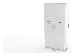Sapateira Simone, Armário multiuso com 2 portas e prateleiras internas, Sapateira de entrada, 100% Fabricado na Itália, 91x33h190 cm, brilhante*Dmora