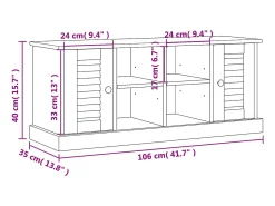 vidaxl Móvel De Arrumação|Sapateira*Sapateira VIGO 106x35x45 cm madeira de pinho maciça Castanho