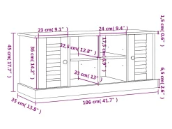 vidaxl Móvel De Arrumação|Sapateira*Sapateira VIGO 106x35x45 cm madeira de pinho maciça Castanho