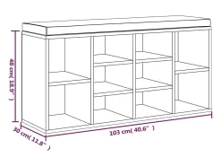 vidaxl Móvel De Arrumação|Sapateira*Sapateira 103x30x48 cm derivados de madeira cimento Cinzento