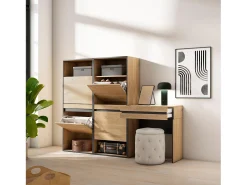 Skraut Home Móvel De Arrumação|Sapateira*Sapateira, 190x145x35 cm, Para quarto, dormitório, Toucador, Carvalho Natural claro