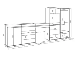 Sapateira, 297x35x145cm, Para quarto, dormitório, Roupeiro aberto, Cómoda, Toucador,^Skraut Home Outlet