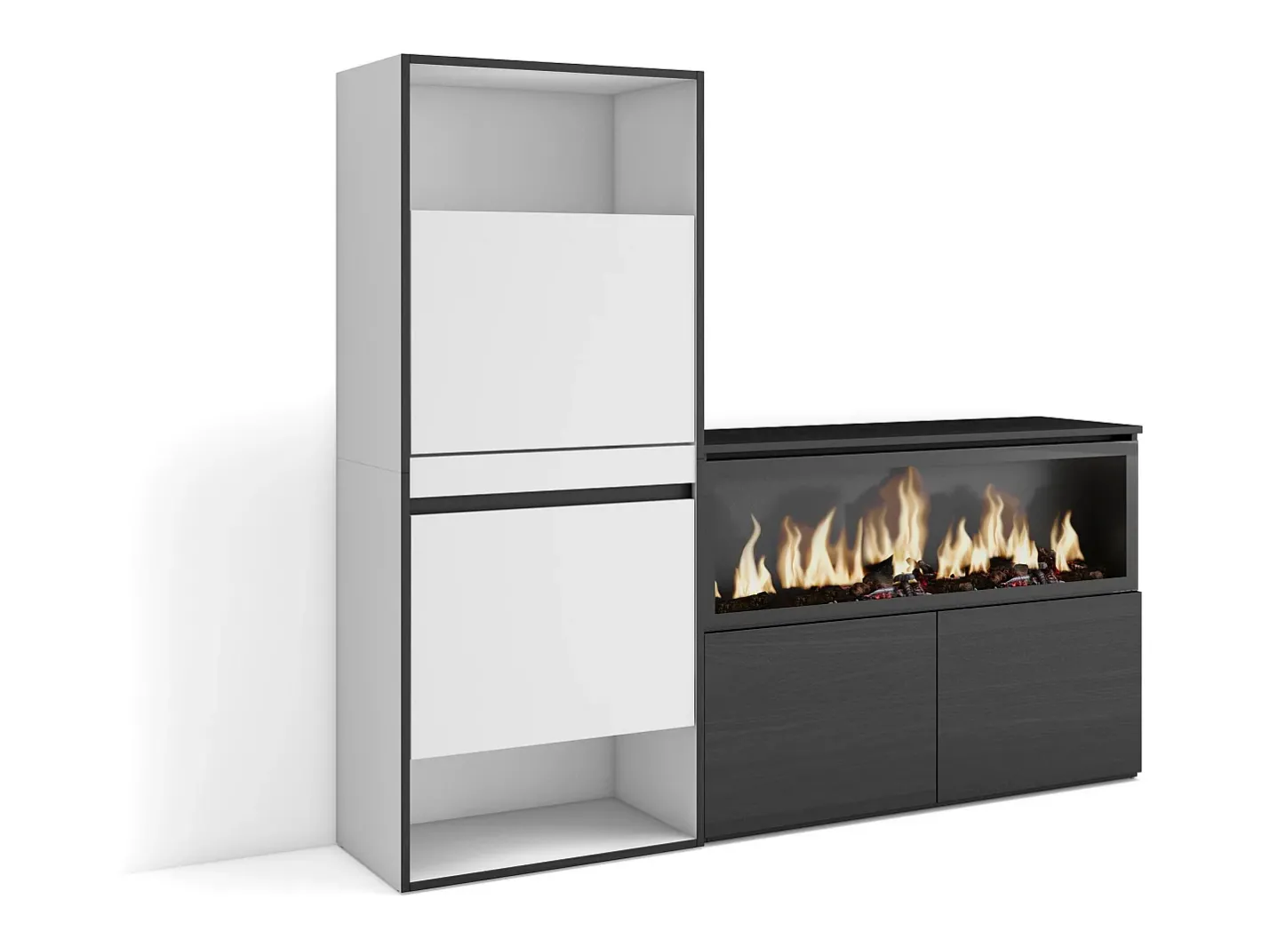 Best Sapateira, 167x35x145cm, Para quarto, dormitório, Lareira eléctrica XXL, Móvel De Arrumação|Sapateira