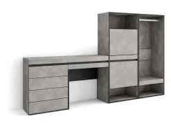 Sapateira, 247x35x145cm, Para quarto, dormitório, Roupeiro aberto, Cómoda, Toucador, Cimento*Skraut Home Clearance