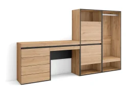 Sapateira, 247x35x145cm, Para quarto, dormitório, Roupeiro aberto, Cómoda, Toucador, Carvalho^Skraut Home Clearance