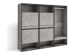 Sapateira, 180x35x145cm, Para quarto, dormitório, Roupeiro aberto, Cimento^Skraut Home Best