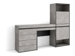 Skraut Home Móvel De Arrumação|Sapateira*Sapateira, 187x35x145cm, Para quarto, dormitório, Cómoda, Toucador, Cimento Cinzento