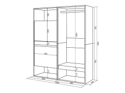Clearance Sapateira, 120x35x145cm, Para quarto, dormitório, Roupeiro aberto, Cimento Móvel De Arrumação|Sapateira