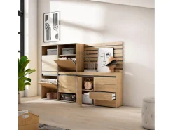 Clearance Sapateira, 227x35x145cm, Para quarto, dormitório, Cómoda, Tiras Deco. Madeira, Carvalho Móvel De Arrumação|Sapateira