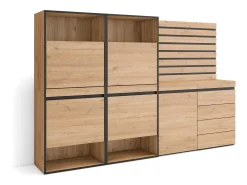 Clearance Sapateira, 227x35x145cm, Para quarto, dormitório, Cómoda, Tiras Deco. Madeira, Carvalho Móvel De Arrumação|Sapateira