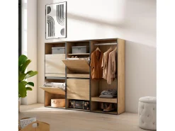 Sapateira, 180x35x145cm, Para quarto, dormitório, Roupeiro aberto, Carvalho*Skraut Home New