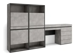Skraut Home Móvel De Arrumação|Sapateira*Sapateira, 247x35x145cm, Para quarto, dormitório, Cómoda, Toucador, Cimento Cinzento