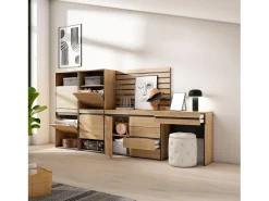 Sapateira, 297x35x145cm, Para quarto, dormitório, Cómoda, Tiras Deco. Madeira, Toucador, Carvalho^Skraut Home Hot