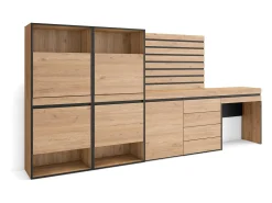 Sapateira, 297x35x145cm, Para quarto, dormitório, Cómoda, Tiras Deco. Madeira, Toucador, Carvalho^Skraut Home Hot